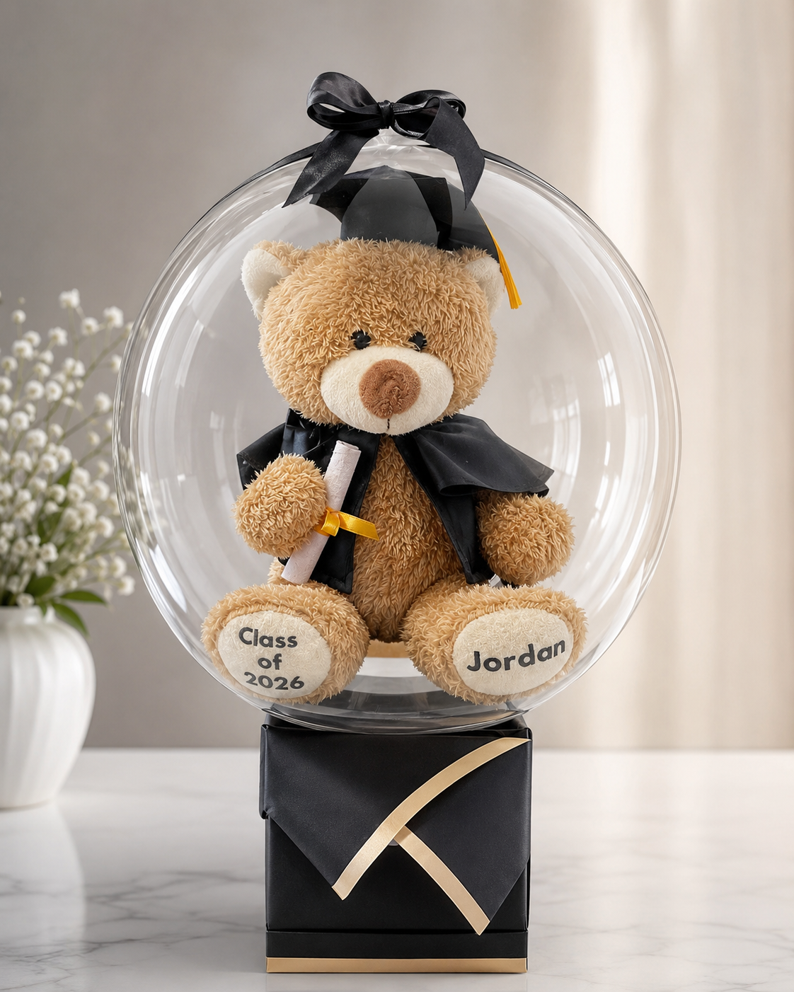 Custom Graduation Teddy Bubble Stand